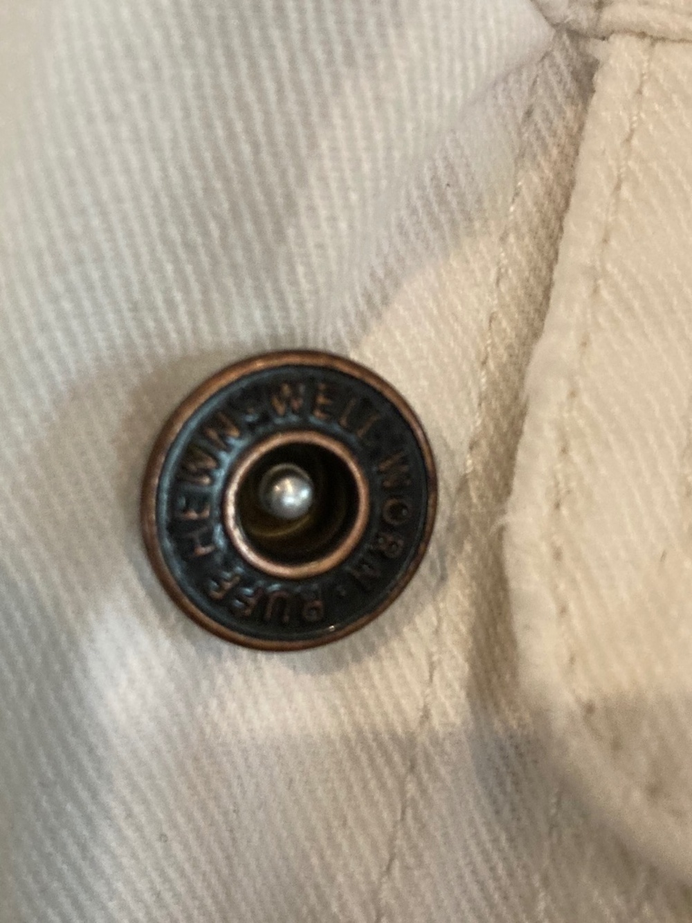 RUFF HEWN Jacket White Denim Size M - Picture 3 of 8